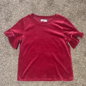 Abercrombie Kids Rich Red Velvet Top